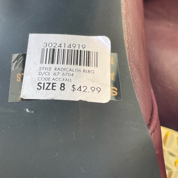 Charolette Russe Platform Ankle Boots Burgundy With Gold 4” Heels New No Box 8 - Picture 9 of 10